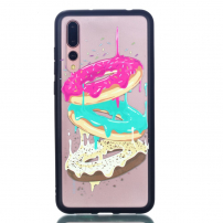 Etui plastikowe wytłoczone donuty do Huawei P20 Pro - przezroczyste