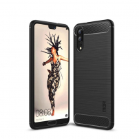 Mofi etui plastikowe z teksturą szlifowaną do Huawei P20 - czarne