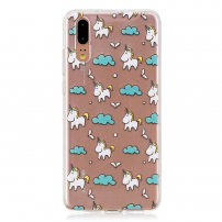 Etui plastikowe jednorożce do Huawei P20 - przezroczyste