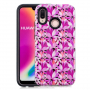 Etui ochronne gumowe z grzybieniami do Huawei P20 Lite - różowo-białe