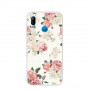 Etui plastikowe kwiaty do Huawei P20 Lite - białe
