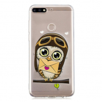 Etui plastikowe sowa do Huawei Y7 Prime (2018) - przezroczyste