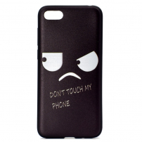 Etui silikonowe Don't touch my phone do Huawei Y5 (2018) - czarne