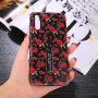 Etui plastikowe z pętlą dzikie róże do Huawei P20 Pro - czarne
