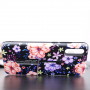 Etui plastikowe z pętlą kwiaty do Huawei P20 Pro - czarne
