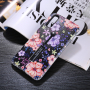 Etui plastikowe z pętlą kwiaty do Huawei P20 Pro - czarne