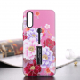 Etui plastikowe z pętlą kwiaty do Huawei P20 Pro - różowe