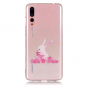 Etui plastikowe królik i kwiaty do Huawei P20 Pro - przezroczyste