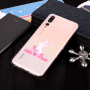 Etui plastikowe królik i kwiaty do Huawei P20 Pro - przezroczyste