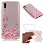 Etui plastikowe kwitnące drzewo do Huawei P20 - przezroczyste