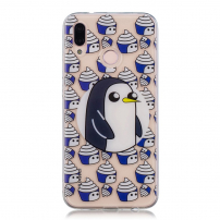 Etui plastikowe pingwiny do Huawei P20 Lite - przezroczyste