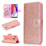 Etui glitterowe flip do Huawei P20 Lite - różowo-złote