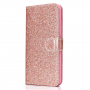 Etui glitterowe flip do Huawei P20 Lite - różowo-złote