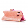 Etui glitterowe flip do Huawei P20 Lite - różowo-złote