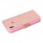 Etui glitterowe flip do Huawei P20 Lite - różowo-złote