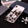 Etui plastikowe czaszka i kwiaty do Huawei P20 Lite - przezroczyste