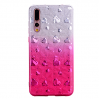 Etui plastikowe serduszka do Huawei P20 Pro - różowe