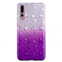 Etui plastikowe serduszka do Huawei P20 Pro - fioletowe