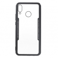 Etui plastikowe przezroczyste z ramką do Huawei Nova 3 - czarne