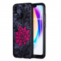 Etui plastikowe duży kwiat z koronką do Huawei P20 Lite - czarne
