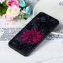Etui plastikowe duży kwiat z koronką do Huawei P20 Lite - czarne