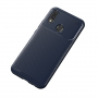 Etui plastikowe z teksturą karbonu do Huawei Nova 3i - ciemnoniebieskie
