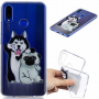 Etui plastikowe husky i mops do Huawei Nova 3i - przezroczyste