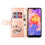 Pokrowiec portfelowy lśniący do Huawei P20 Pro - różowo-złoty