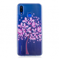Etui plastikowe różowe drzewo do Huawei Nova 3 - przezroczyste