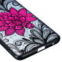 Etui plastikowe duży kwiat z koronką do Huawei Mate 20 Pro - czarne