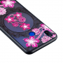 Etui plastikowe wytłoczone różowy kwiat do Huawei Nova 3i - przezroczyste