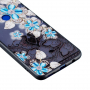 Etui plastikowe wytłoczone niebieskie kwiaty do Huawei Nova 3i - przezroczyste