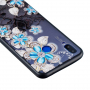 Etui plastikowe wytłoczone niebieskie kwiaty do Huawei Nova 3i - przezroczyste