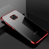 Cafele etui plastikowe przezroczyste z ramką do Huawei Mate 20 Pro - czerwone