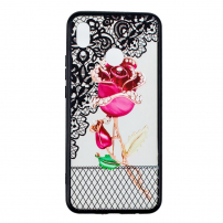 Etui plastikowe wytłoczone róża do Huawei Nova 3 - przezroczyste