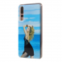 Etui klepsydra Dziewczyna w sukience do Huawei P20 Pro - niebiesko-czarne