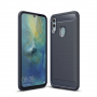 Etui z teksturą szlifowaną i karbonową do Huawei P Smart (2019) / Honor 10 Lite - ciemnoniebieskie