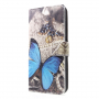 Pokrowiec flip niebieskie motyle do Huawei P30 - szary