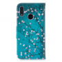 Pokrowiec flip kwitnące drzewo do Huawei P Smart (2019) / Honor 10 Lite - niebieski