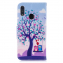 Pokrowiec flip drzewo i sowy do Honor 10 Lite / Huawei P Smart (2019) - kolorowy