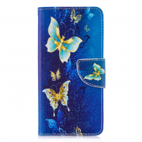 Pokrowiec flip motyle do Huawei P30 - niebieski