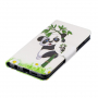 Pokrowiec flip panda z bambusem do Huawei P30 - biały