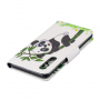 Pokrowiec flip panda z bambusem do Huawei P30 - biały