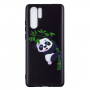 Etui plastikowe panda z bambusem do Huawei P30 Pro - czarne