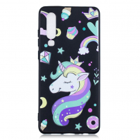 Etui plastikowe jednorożec do Huawei P30 - czarne