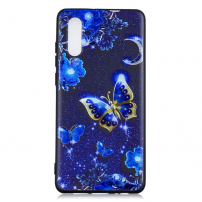 Etui plastikowe motyl do Huawei P30 - niebieskie