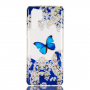 Etui plastikowe niebieski motyl do Huawei P30 Pro - przezroczyste
