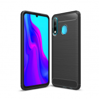Etui plastikowe z teksturą szlifowaną do Huawei P30 Lite - czarne