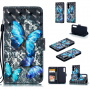 Pokrowiec flip niebieskie motyle do Huawei P30 - czarny