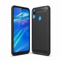 Etui plastikowe z teksturą szlifowaną do Huawei Y7 (2019) - czarne